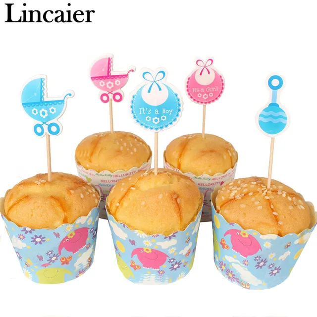 Lincaier Baby Shower Cake Toppers Cupcake di Nozze Babyshower Favori Riforniment Lincaier Baby Shower Cake Toppers Cupcake di Nozze Babyshower Favori Riforniment
