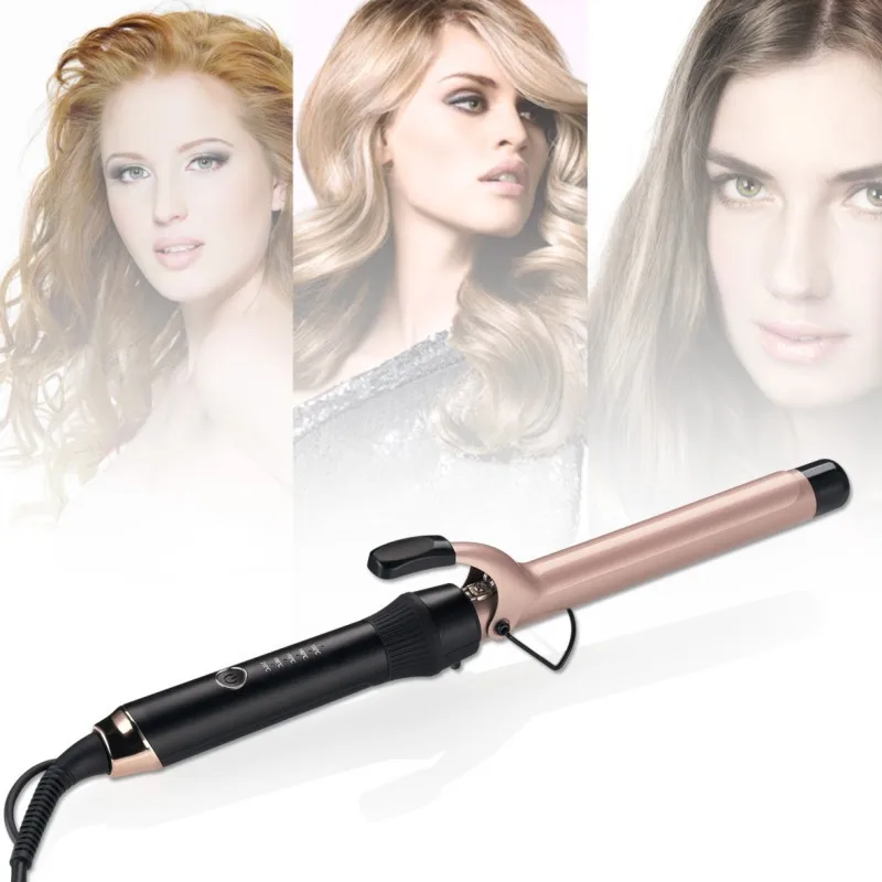 

Five Temp Adjustment Cone Curling Iron 9mm Super Fine Hair Curler Big Wave Styling Tools Multi Choice Curling Wand