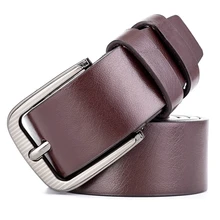 

Fashion Men`s Belt Imitation buffalo Leather-Veins Luxury Strap Belts for Male Buckle Fancy Vintage Jeans Microfiber PU 125CM