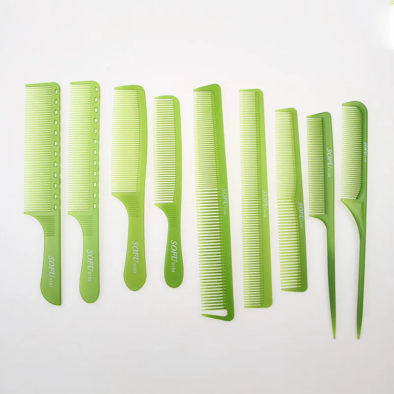 

1200pcs Sofu Professional Red Hard Carbon Cutting Comb Heat Resistant Salon Hair Trimmer Brushes Metal Pin Tail Antistatic Comb