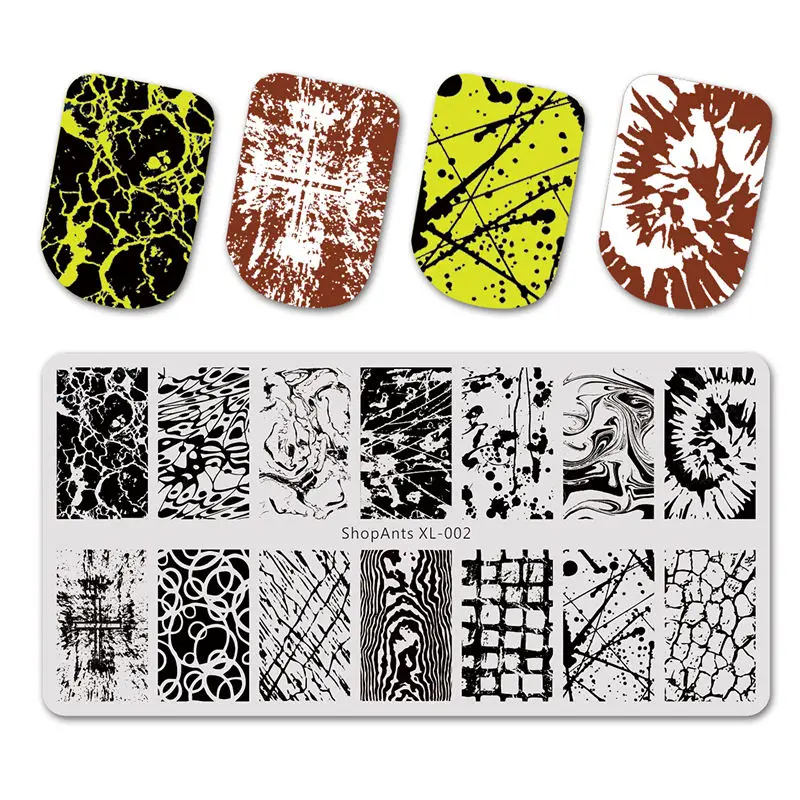 Shomants 6*12 см пластины для штамповки ногтей 14 Винтажный стиль мраморная фигура изображения из нержавеющей стали шаблон пластины для штамповки ногтей - Цвет: 2A
