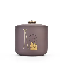 Китайский чай кунг-фу Caddies канистра керамический фиолетовый; песок чайные принадлежности банка для чая банки коробка для дома или офиса чайная посуда A