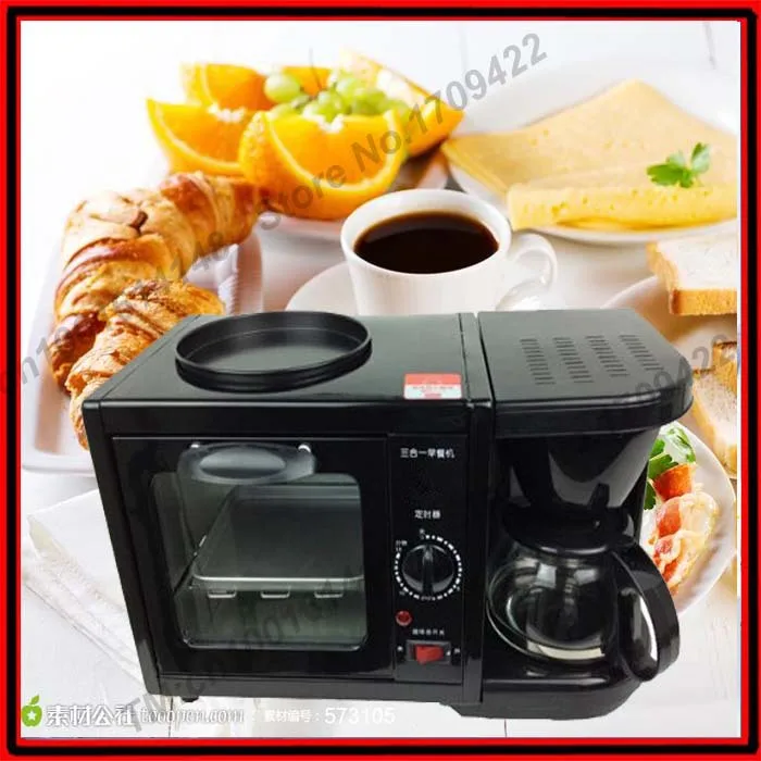 

3 in 1 Breakfast Maker Coffee Maker & Frying Pan & Toaster Oven