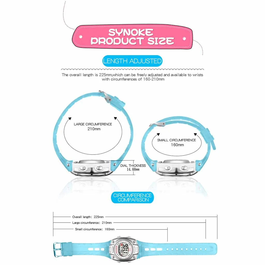 SYNOKE многофункциональные водоотталкивающие детские часы модные цифровые электронные детские часы reloj Женские часы горячая A4