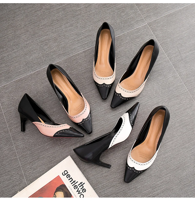 Aphixta/обувь bullock; женские туфли-лодочки на каблуке в необычном стиле; Свадебные вечерние туфли с острым носком; классические туфли-лодочки из кожи ягненка