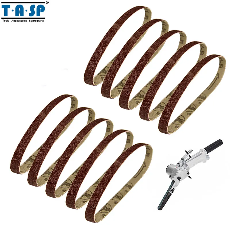 

TASP 10pcs 10x330mm Abrasive Sanding Belt 3/8"x13" Belt Sander Sandpaper Aluminium Oxide Woodworking Power Tool Accessories
