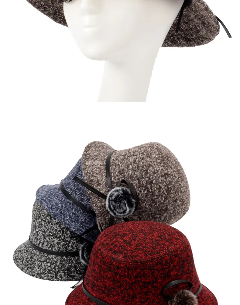2018 Autumn And Winter Hat Ladies Woolen Fisherman Hat Female New Korean Version Of The Mother Hat Mixed Color Basin Cap ACC07 (8)