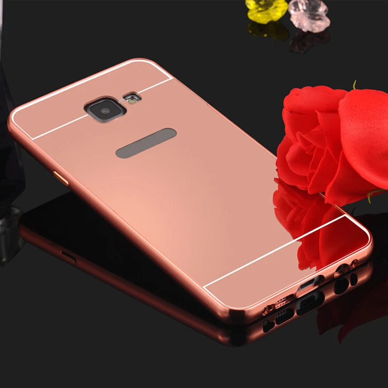 Luxury slim case For Samsung Galaxy A5 (2016) A510 A510F  metal aluminum frame mirror back cover phone bag  Protective Cover