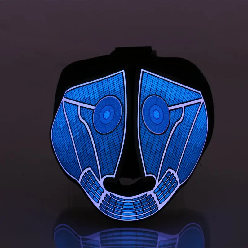 Светодиодный маски Костюмы большой террористические маски Хэллоуин холодной светильник шлем огонь фестиваль вечерние светящаяся танцевальная устойчивый вечерние Декор - Цвет: 9