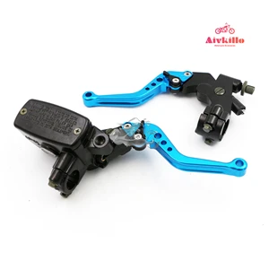 7/8 ''тормозные рычаги сцепления Главный цилиндр резервуар Набор для Honda Suzuki Yamaha Kawasaki мотоцикл - Цвет: Небесно-голубой