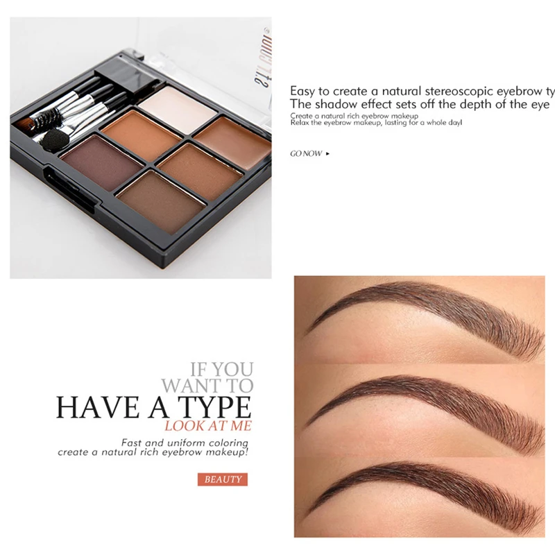 Eyebrow Powder Palette Eyebrow Enhancer 6 Color Eyebrow Powder