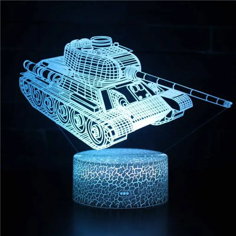  Excavating 3D Desk Lamp Machinery Vehicle Bulldozer Tractor 3D 7 Color Lamp Visual Led Night Light 