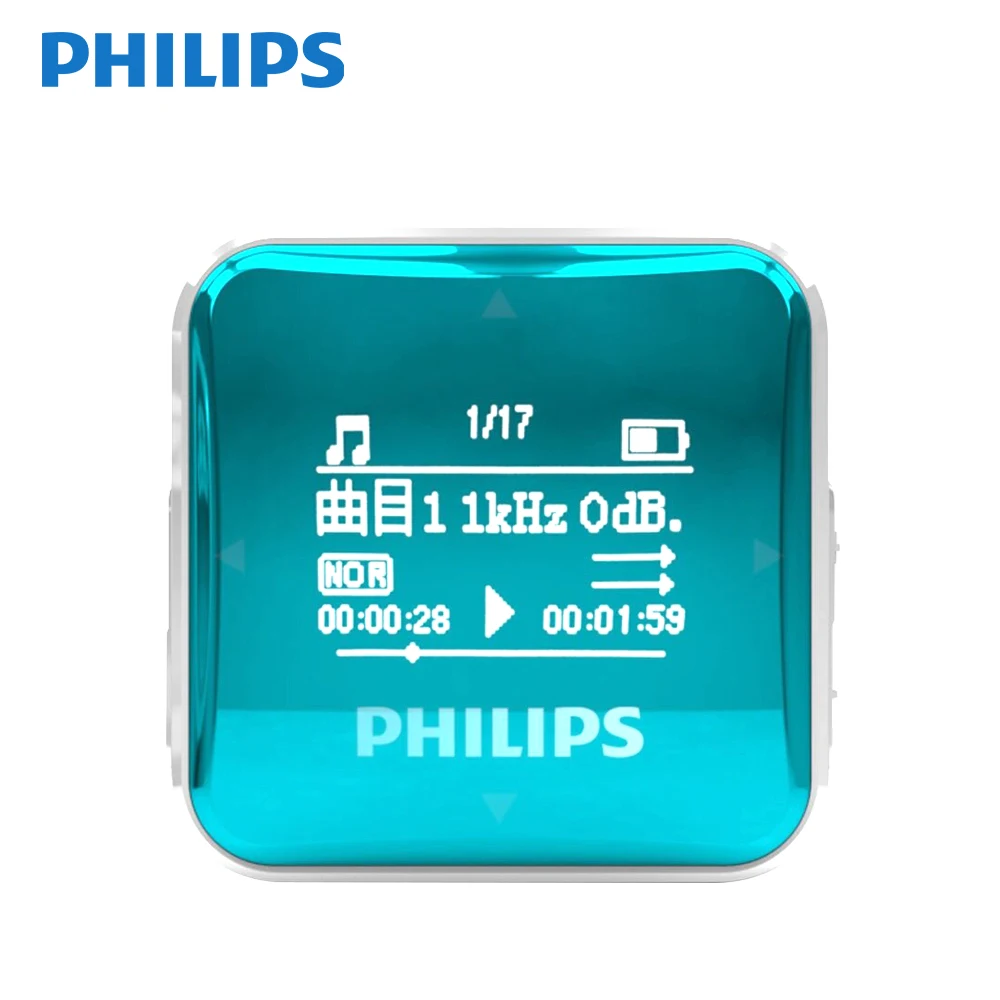 PHILIPS SA2208 Спортивный MP3 музыкальный плеер с 8 Гб 0,9 ''экраном дисплей Высокое качество без потерь рекордер Usb кабель наушники