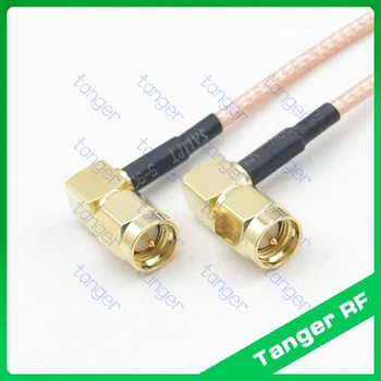 

10x RG316 SMA male to male plug double 90 degree right angle connector RF Coax Pigtail RG-316 cable 20 inch 20" 50cm Free Ship