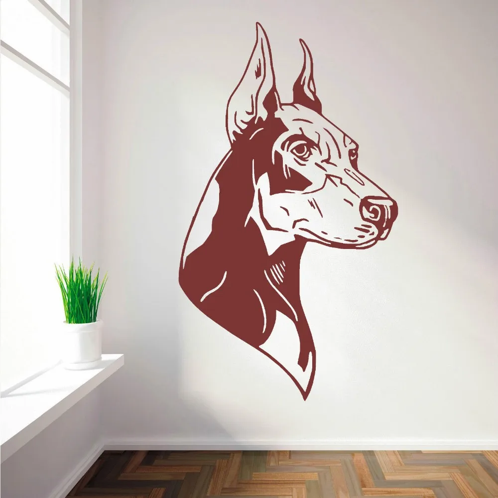 

Hot Selling Home Wall Decorative Wall Decal Doberman Dog Right And Left Wall Sticker Vinyl Wall Mural For Bedroom Decor Y-683