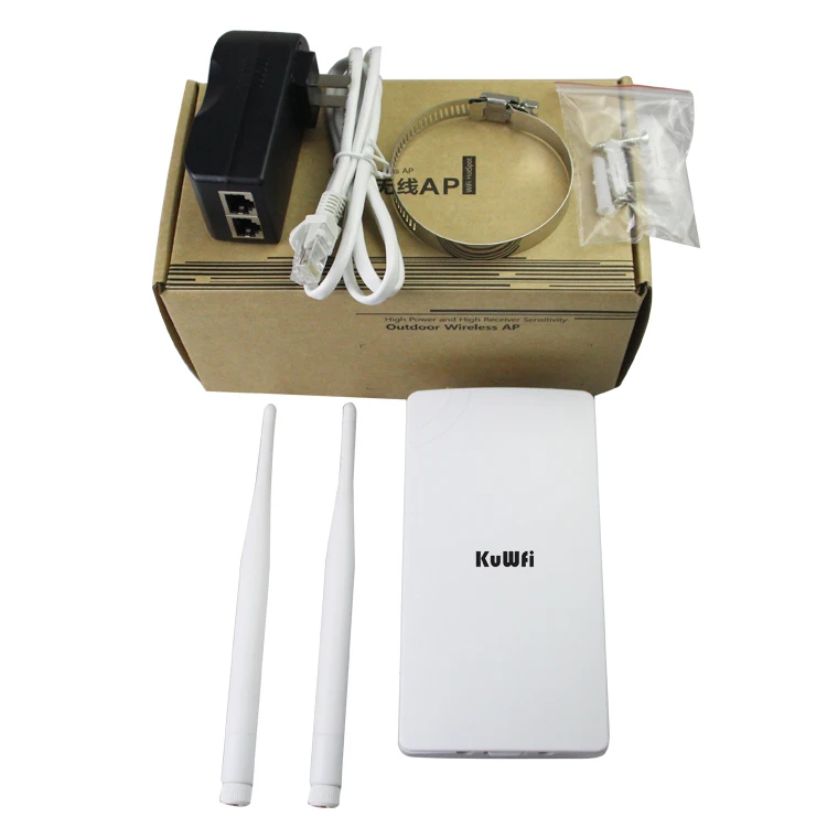 Repetidor de Ponto de Acesso 300mbps sem Fio Cpe sem Fio de 1 a 2km ao ar Ponte de Rede com 48v Kuwfi-roteador Wi-fi Roteador Livre Poe 11 Computador e Escritório