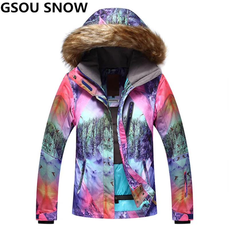 

GSOU SNOW Waterproof 10K Women Ski Jacket Girls Snow Jacket Super Thermal Skiing And Snowboarding Snowboard Jacket High Quality