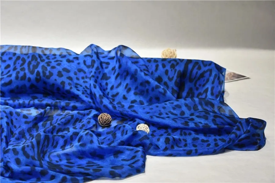 Limitid количество Леопардовый принт шелк шифон Ткань натуральный шелк ткань - Цвет: 4