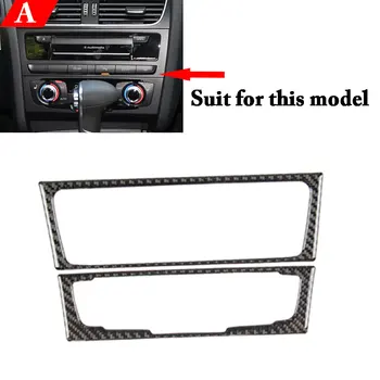 

For Audi A4 B8 A5 2009-2016 Car Carbon Fiber Console Control CD Frame Cover Trim Interior Air Conditioning Outlet Decoration