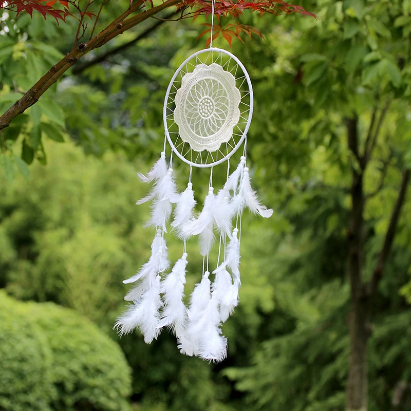 Wind Chime украшения Творческий дом украшение Dream Catcher Спальня Гостиная стены перо Кружева кулон-60247