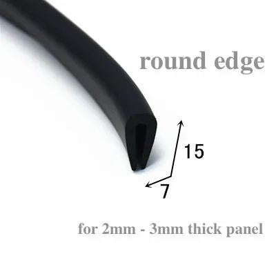 Rubber U Strip Edge Shield Encloser Bound Glass Metal Wood Panel Board Sheet for Cabinet Vehicle Thick 0.5mm- 10mm x 1m Black - Цвет: same as the pic-10