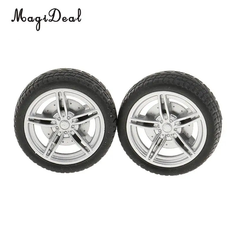 MagiDeal Top Quality 2Pcs Simulation Rubber Tires Wheel for Child Toy Model Making DIY RC Spare Remote Control Parts 40x3 mm