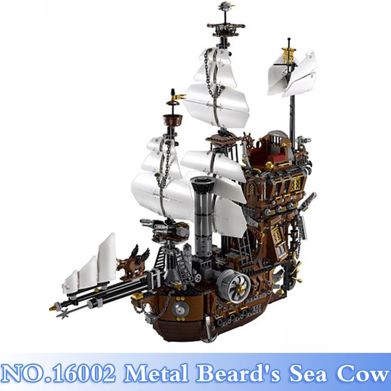 

Lepin 16002 Pirate Ship 2791Pcs Metal Beard's Sea Cow Figures Building Blocks Bricks Sets Kids Toys Model Kits Compatible 70810