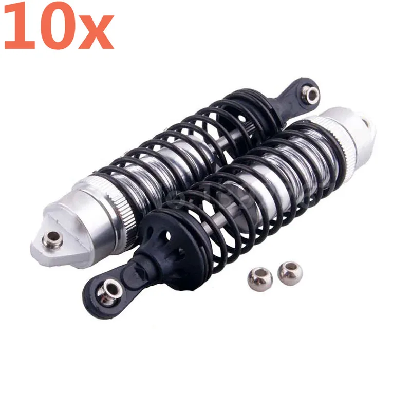 

10 Pieces RC Car 1/10th Upgrade Parts Aluminum Alloy Front Shock Absorber 100mm For Models Traxxas Slash 4x4 Huan Qi 727