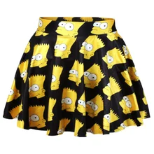EAST KNITTING 2015 fashion R Cartoon Print Women pleated skirt font b Tartan b font SpongeBob
