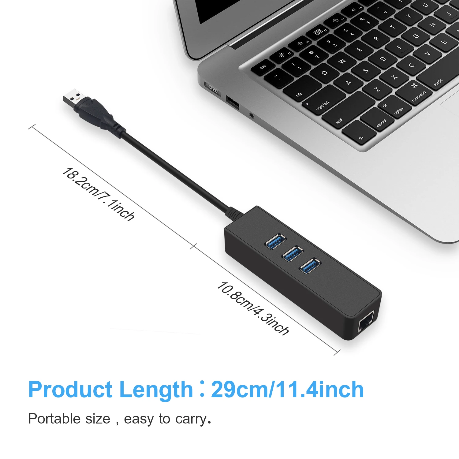 Goede GOOJODOQ 3 Port USB 3.0 Hub 10 100 1000Mbps Gigabit Ethernet Adapter USB naar RJ45 Lan Netwerk card voor Windows MacOS laptop