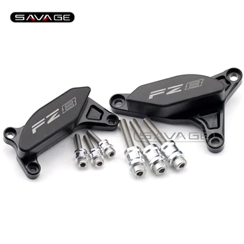 

For YAMAHA FZ8 /Fazer 2010 2011 2012 2013 Motorcycle Engine Case Guard Cover Frame Slider Crash Protector Black with FZ8 logo