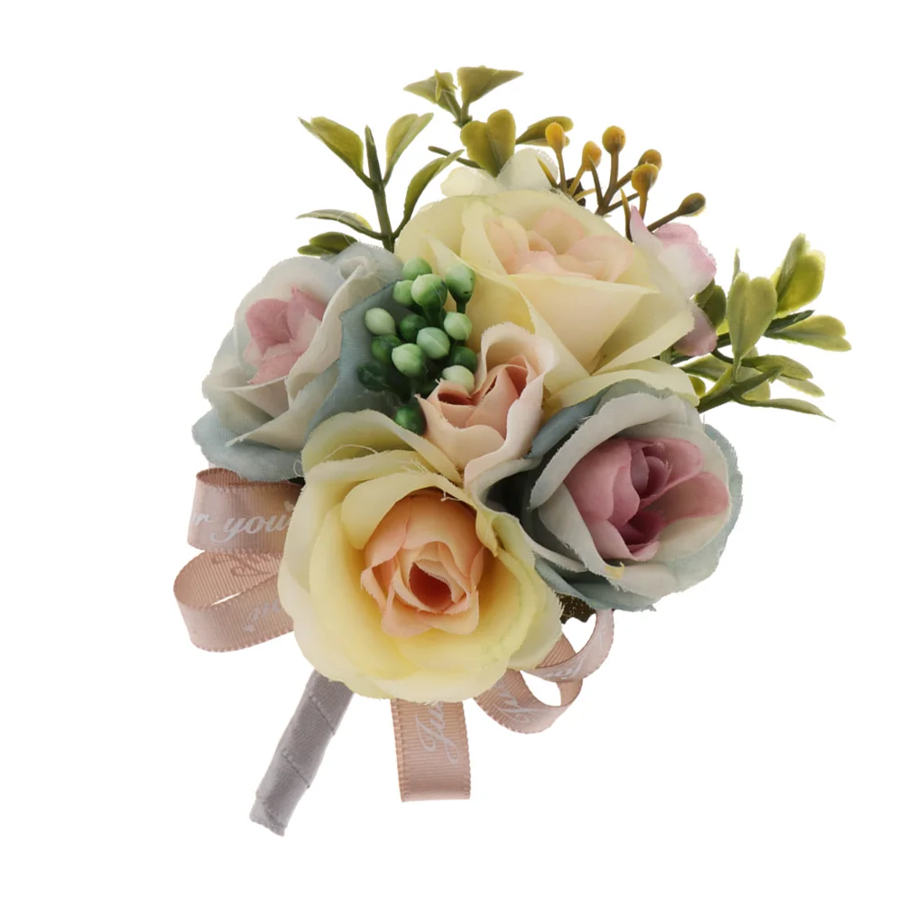 Wedding Flower Corsage Groom Bridal Best Man Boutonniere Prom Party Decor