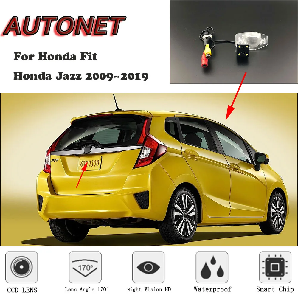 Камера заднего вида для Honda Jazz MK2 MK3 2009 ~ 2019 CCD/номерной знак | Автомобили и мотоциклы