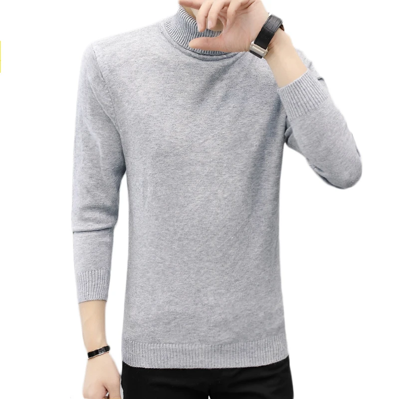 

New Casual Turtleneck Sweater Men Pullovers Autumn Fashion Style Sweater Solid Slim Fit Knitwear Full Sleeve Coat