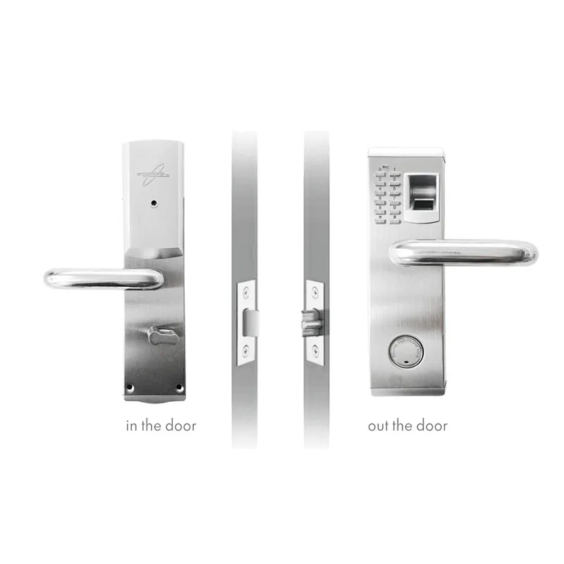 Biometric Electronic Door Lock Fingerprint, Password, Mechanical Key Digital Code Keyless Lock Stainless Steel lk902FS