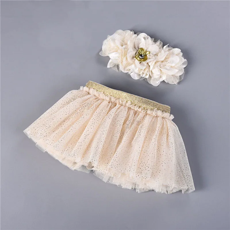 

0-2Y Baby Girls Skirts tulle skirt Flower Design Headband Child Skirts Ball Gown Princess Dance Performance Pettiskirt Lace A334