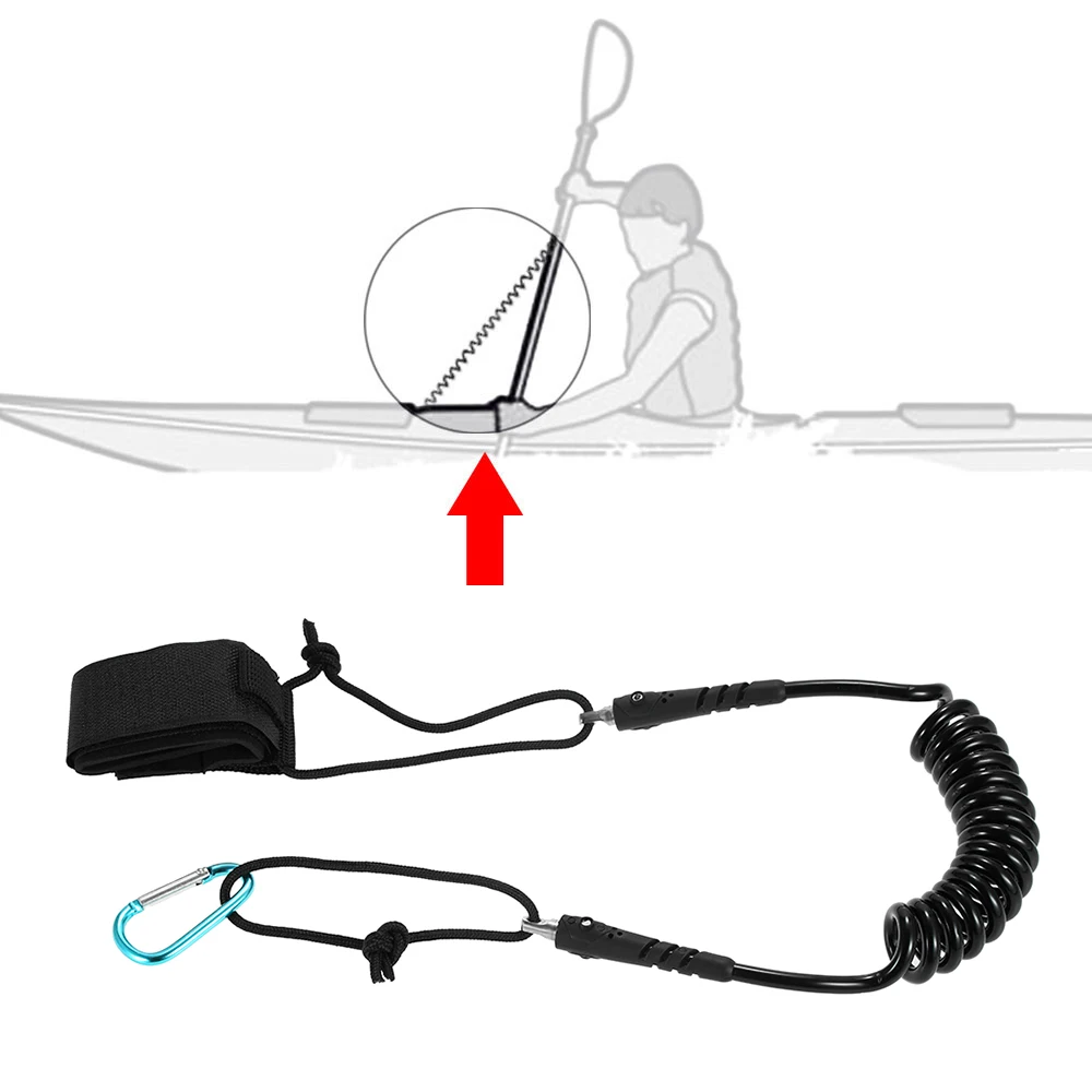 

Kayak Leash Elastic Coiled Paddle Leash with Carabiner 4 Feet Safety Rod Leash Lanyard Kayak Accessories for Canoe Rowing Boat