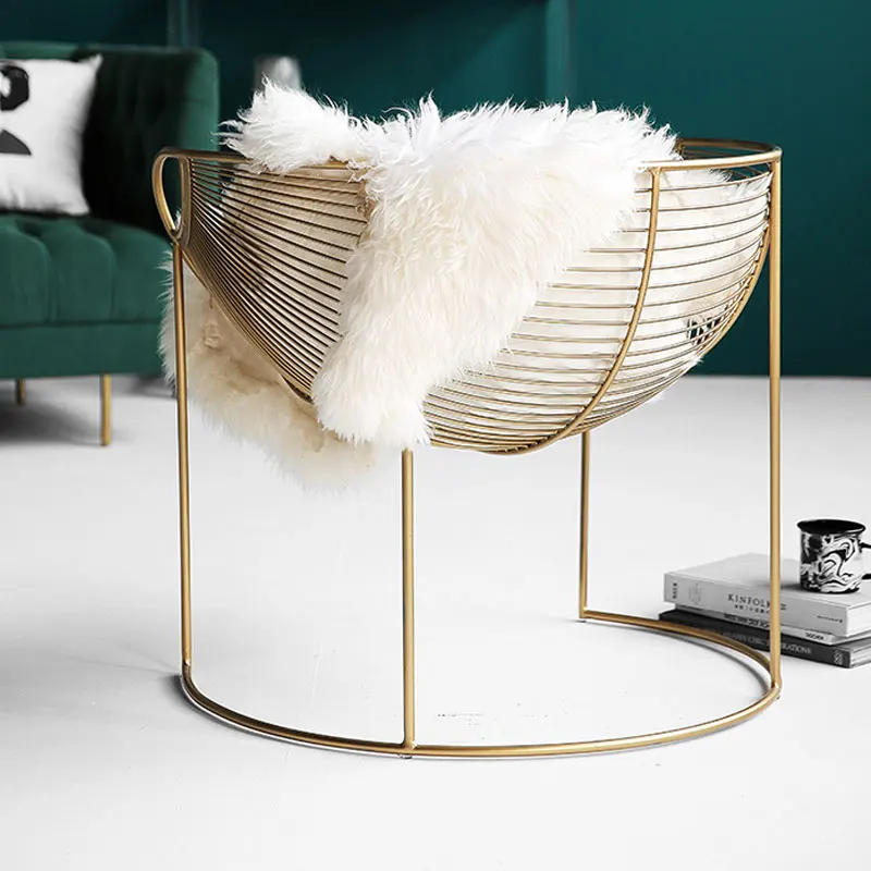 Нордический одноместный диван стул маленькая квартира гостиная спальня ленивый диван Золотой светильник роскошное Кованое железо кресло для отдыха