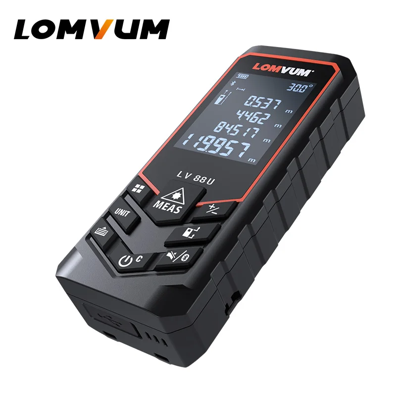 LOMVUM Laser Rangefinder 50M 80M 100M 120M Laser Distance Meter Mini Bluetooth Tape Range Finder USB Diastimeter Measure LOMVUM Laser Rangefinder 50M 80M 100M 120M Laser Distance Meter Mini Bluetooth Tape Range Finder USB Diastimeter Measure