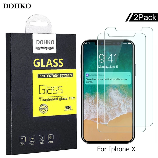 IPhone X/ iPhone 10 Screen Protector, DOHKO Tempered Glass with