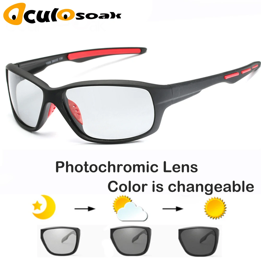 

2019 Brand Photochromic Sunglasses Men Polarized Chameleon Discoloration Sun Glasses Outdoors Square Driving Men Accessories