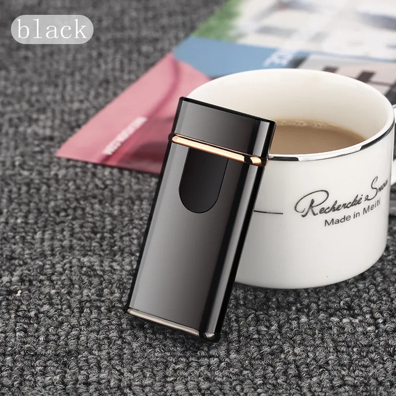  New plasma Double Arc Windproof Electronic USB Recharge Lighter Cigarette Smoking Electric metal Li