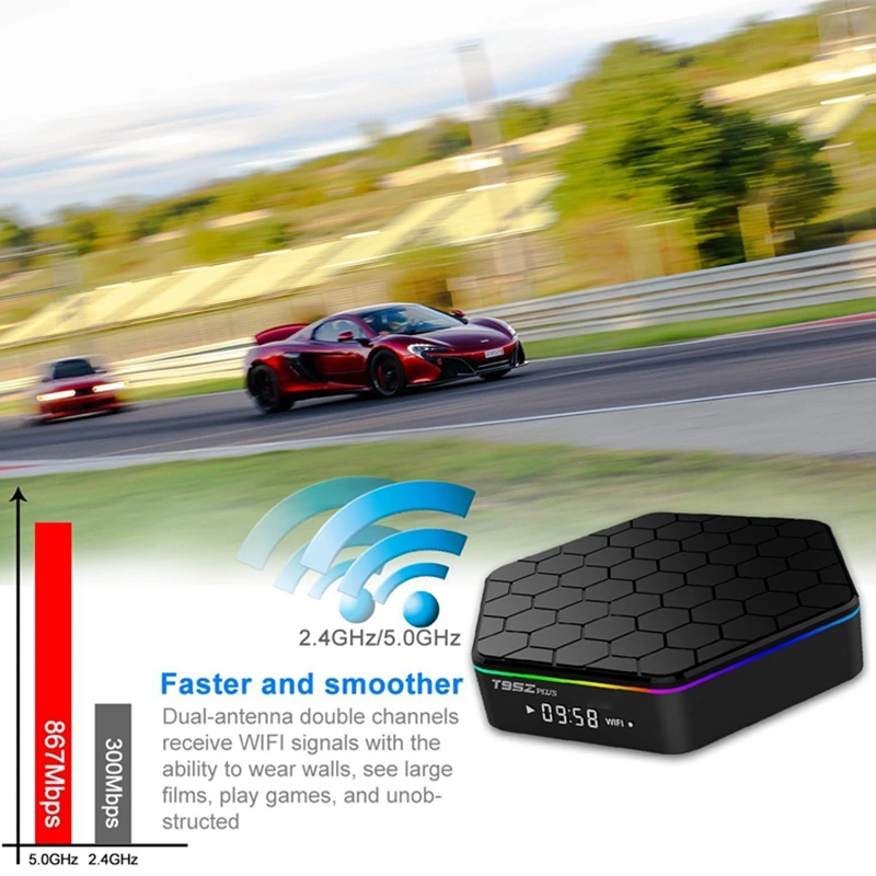 T95Z Plus 3g 32G Amlogic S912 Восьмиядерный процессор Andorid 7 1 ТВ приставка 2 4G/5 GHz WiFi BT4.0 4K H.265 Smart