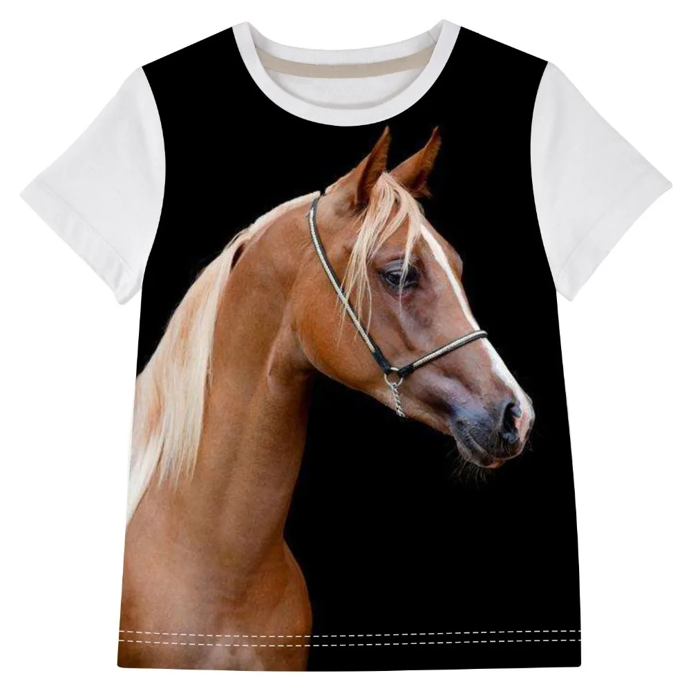 Футболки для мальчиков, одежда новая летняя детская одежда модный Печатный штамп с лошадью, детские футболки футболка для мальчиков возрастом от 2 до 14 лет
