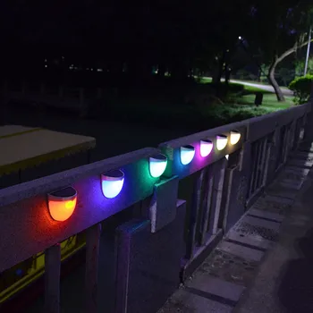 

Colorful Solar Lamp Garden Waterproof Decorative Wall Porch Lights Color Changeable Courtyard Fence LED Light Outdoor Lighting