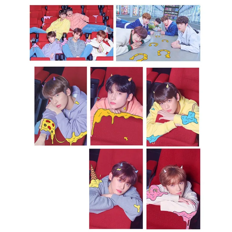 14 шт./компл. TOMORROW TXT TOGETHER новые модные липкие фото карты с кристаллами наклейки для студенческих автобусных карт