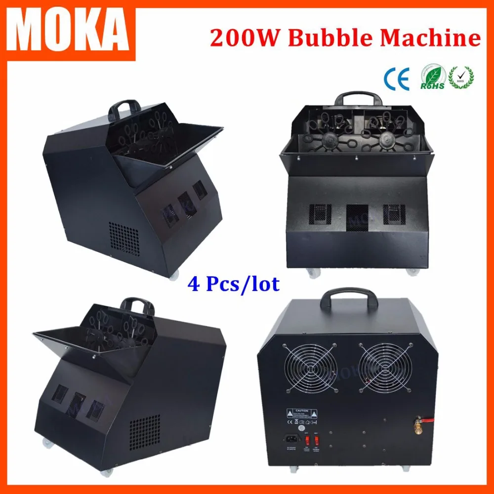 

4 Pcs/lot 200w super bubble blower machine four wheel dj foam machine Auto Blower Maker Bubble Stage Effect good quality