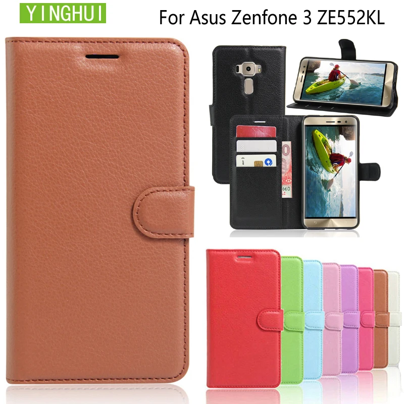YINGHUI для Asus Zenfone 3 ZE552KL 5 &quotкожаный чехол телефона кошелек откидной Чехол держатель