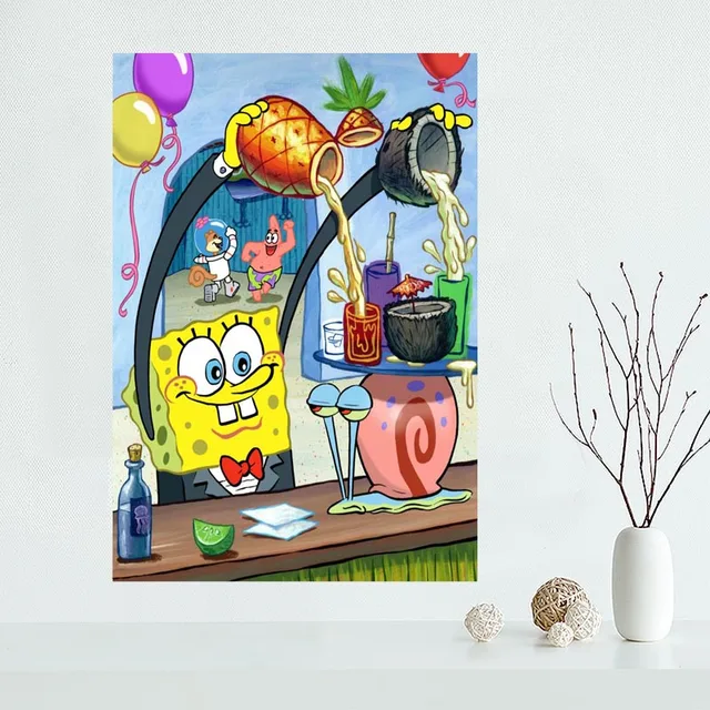  Bagus  Kustom Spongebob Kanvas  Poster Cetak lukisan Art 
