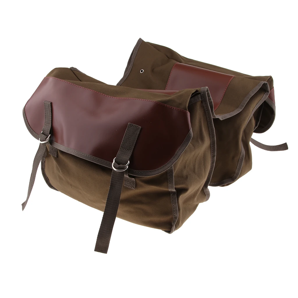 Multifunctional Canvas Motorcycle Saddle Bag Mountain/Road Bike Bicycle Side Storage Pouch  Bicycle Rear Seat Carrier Bags